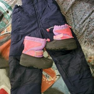 Girls snow bib and snow boots